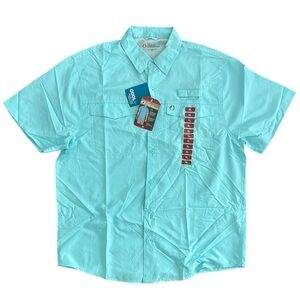 THE AMERICAN OUTDOORSMAN SHIRT BUTTON DOWN SHORT SLEEVE QUICK DRY SUN PROTECTION